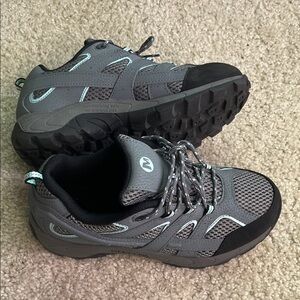 Merrell Gray and Black Kids Sneakers, size 5 wide, worn once